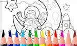 kleurplaat astronaut maan