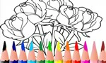 kleurplaat boeket rozen
