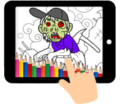 kleurplaat halloween zombie