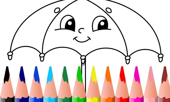 kleurplaat paraplu