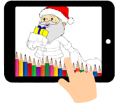 kleurplaat Kerstman met cadeautjeszak