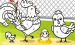 Kleurplaten cijfers en letters lente kippenfamilie