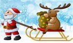 link naar online rekenkleurplaat optellen tot 10 en 20 thema kerst kerstman met rendier op de slee
