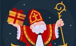 link naar online rekenkleurplaat optellen en aftrekken tot 6 thema Sinterklaas met pakjes