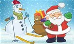 link naar online rekenkleurplaat optellen en aftrekken tot 10 of 20 thema sneeuwman kerstman