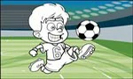 link naar online rekenkleurplaat optellen en aftrekken tot 10 of 20 thema sport voetballer