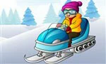 link naar online rekenkleurplaat optellen en aftrekken tot 10 of 20 thema winter sneeuwscooter