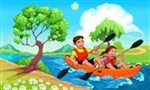 Link naar spelletje zoek de 7 verschillen thema vakantie kanovaren