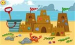 Link naar spelletje zoek de 7 verschillen thema vakantie zandkasteel