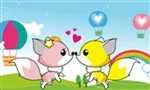 Link naar spelletje zoek de 7 verschillen thema Valentijn hondjes