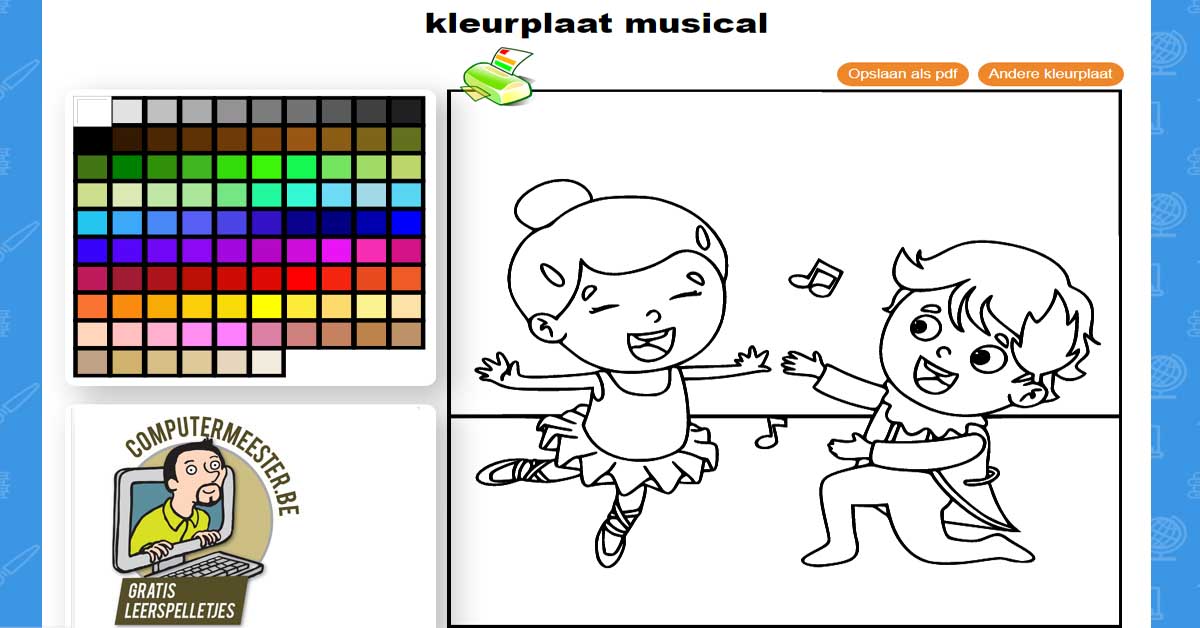 Kleurplaat musical