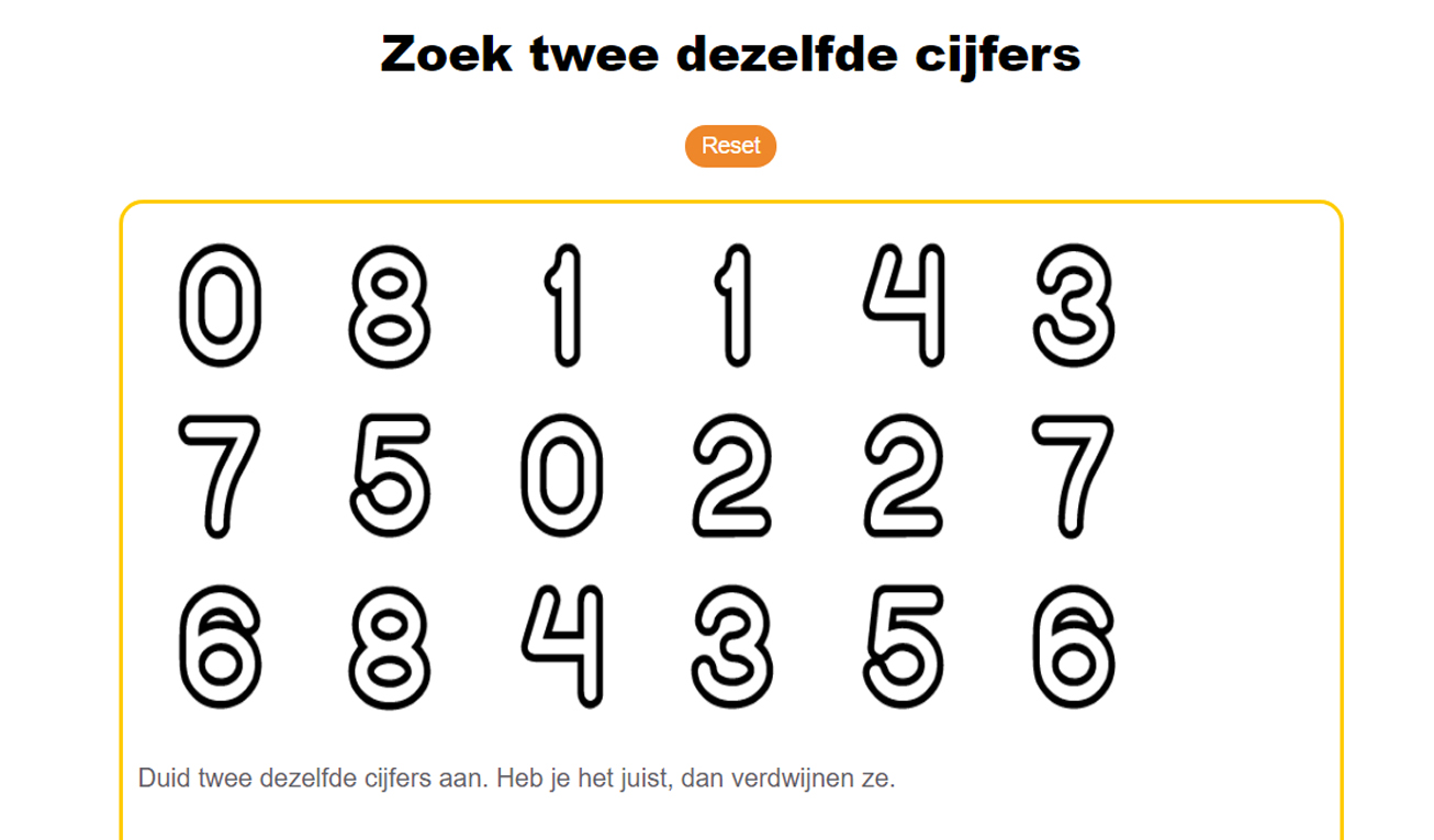 Zoek 2 Dezelfde - Cijfers