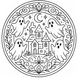 kleurplaat halloween mandala