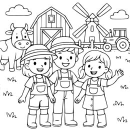 kleurplaat boerderijvakantie