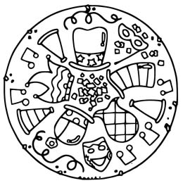 kleurplaat carnaval mandala
