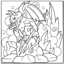 kleurplaat halloween monster