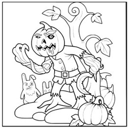 kleurplaat halloween pompoenkoning
