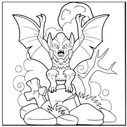 kleurplaat halloween vampiermonster