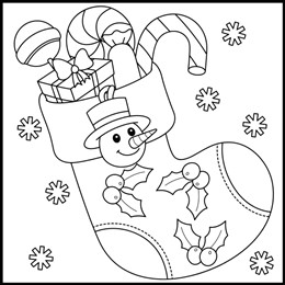 kleurplaat kerstsok