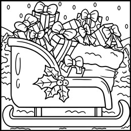 kleurplaat kerstsslee
