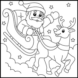 kleurplaat kerstsslee