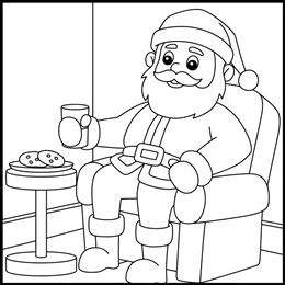 kleurplaat kerstman