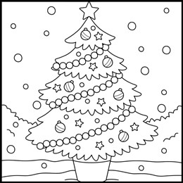 kleurplaat kerstboom