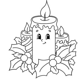 kleurplaat kerstkaars