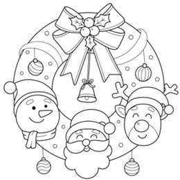 kleurplaat kerstkrans