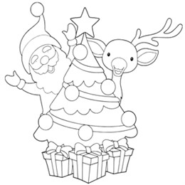 kleurplaat kerstman