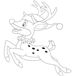 kleurplaat rendier Rudolf