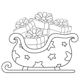 kleurplaat kerstslee