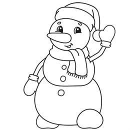 kleurplaat sneeuwman