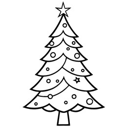 kleurplaat kerstboom