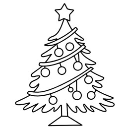kleurplaat kerstboom