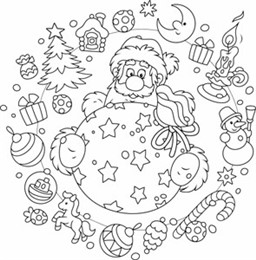 kleurplaat kerstglobe