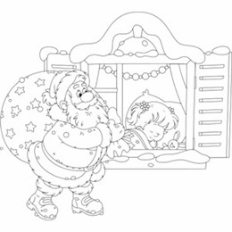 kleurplaat kerstman