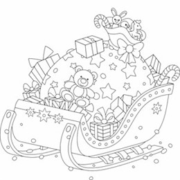 kleurplaat kerstslee
