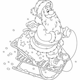 kleurplaat kerstslee