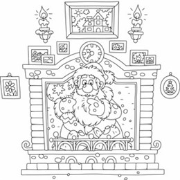 kleurplaat kerstschouw