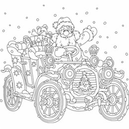 kleurplaat kerstauto