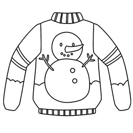 kleurplaat kersttrui
