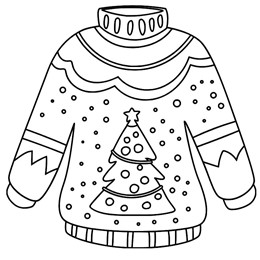 kleurplaat kersttrui