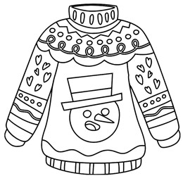 kleurplaat kersttrui