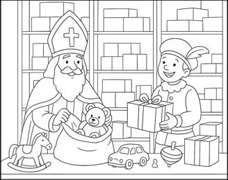 kleurplaat Sinterklaas