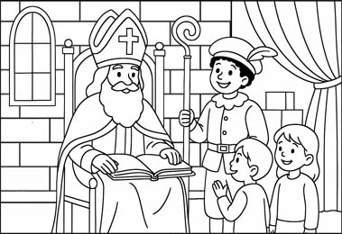 kleurplaat Sinterklaas