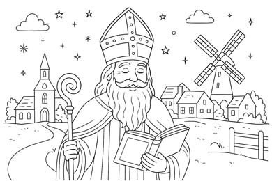 kleurplaat Sinterklaas