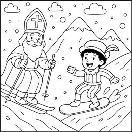 kleurplaat Sinterklaas