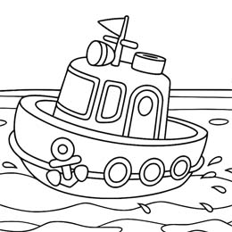 kleurplaat boot