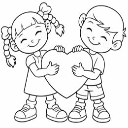 kleurplaat valentijn koppeltje